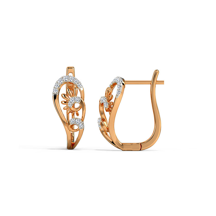 Radiant Sol Diamond Hoop Earrings