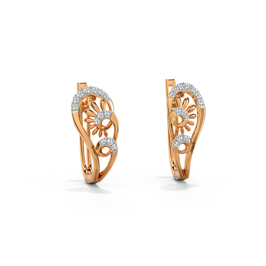Radiant Sol Diamond Hoop Earrings