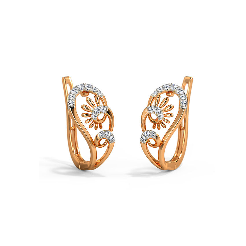 Radiant Sol Diamond Hoop Earrings