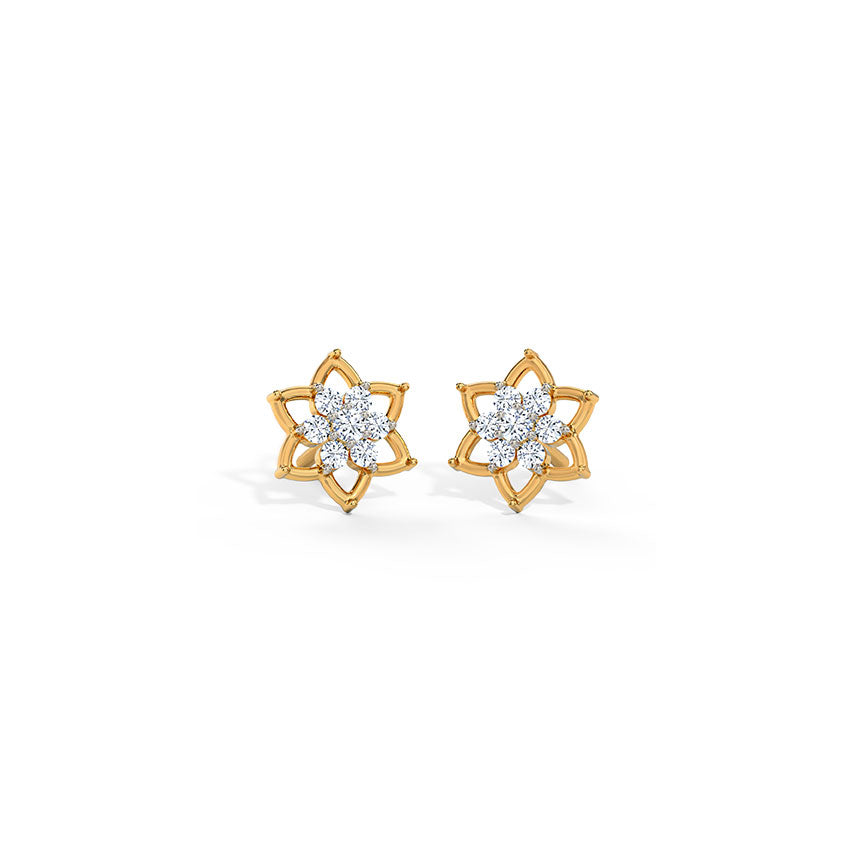 Blossom Cluster Diamond Stud Earrings
