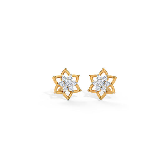 Blossom Cluster Diamond Stud Earrings