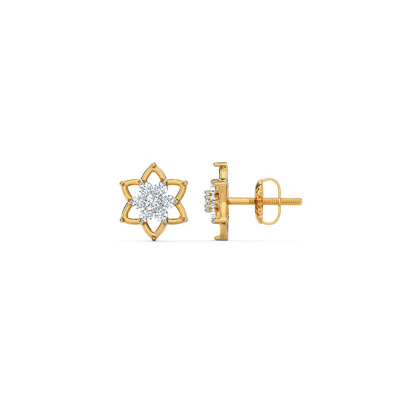 Blossom Cluster Diamond Stud Earrings