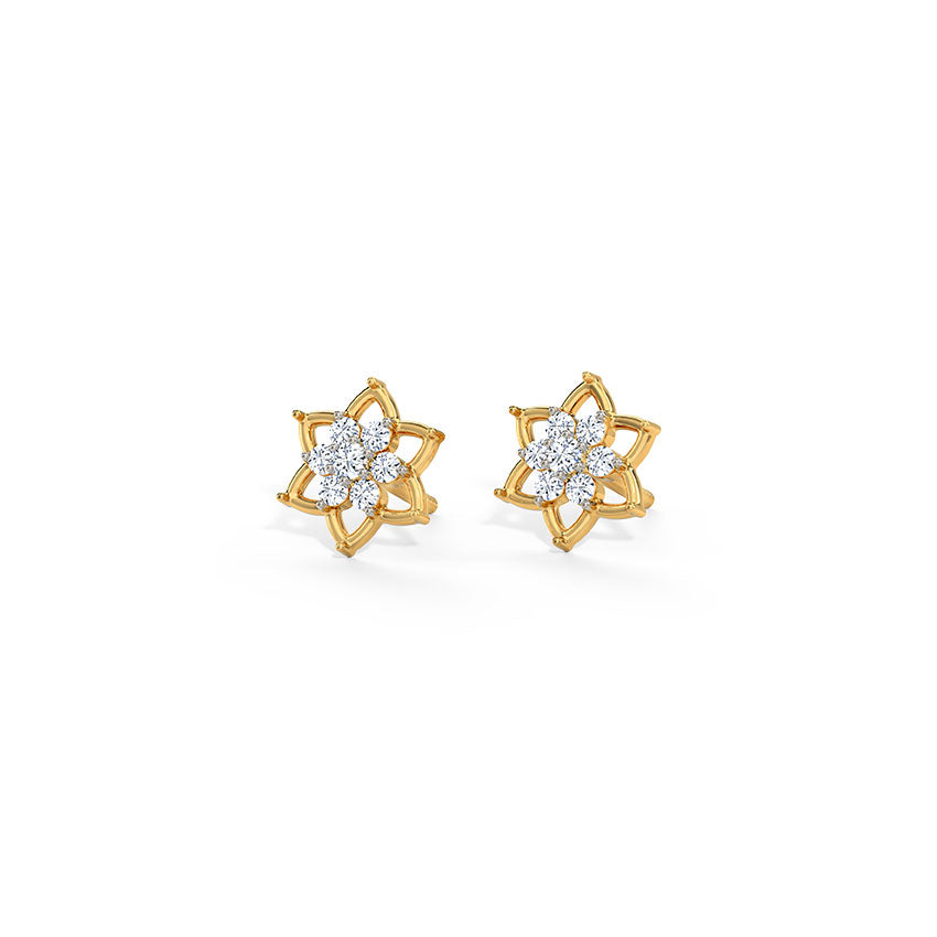 Blossom Cluster Diamond Stud Earrings