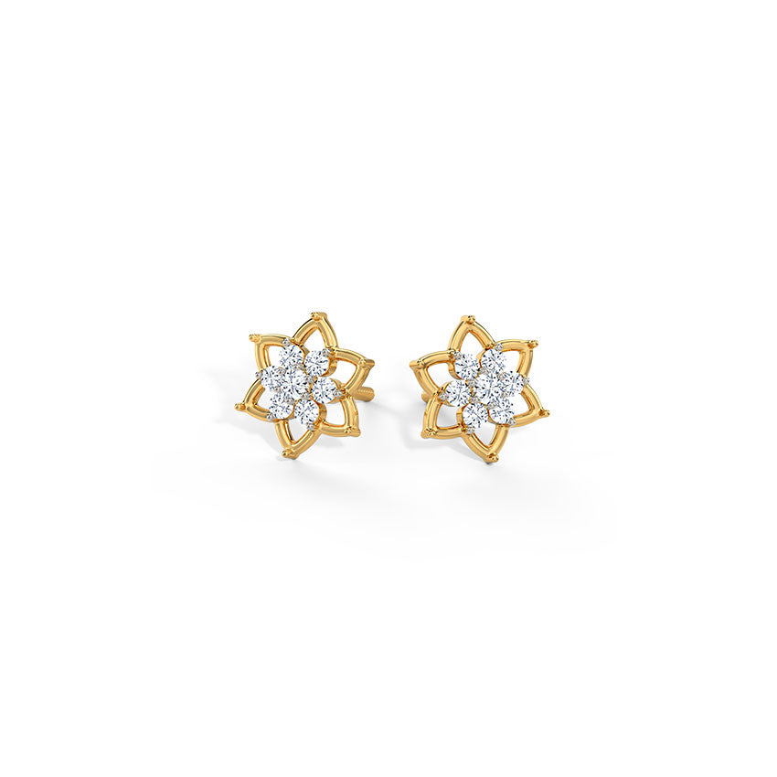 Blossom Cluster Diamond Stud Earrings