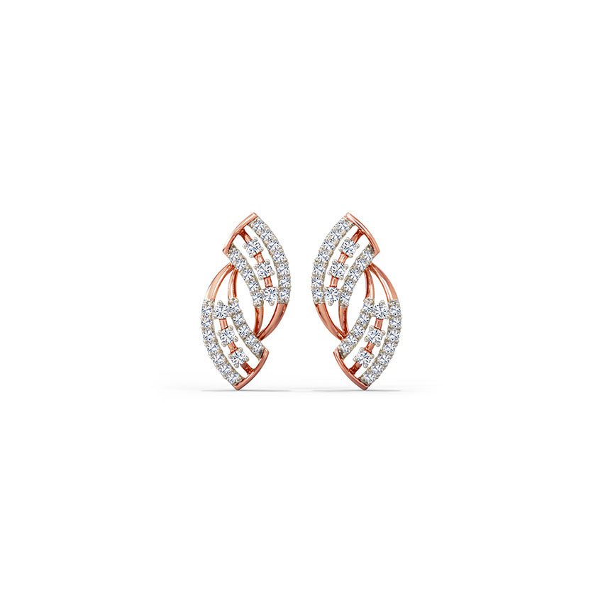 Wavy Ellie Diamond Stud Earrings