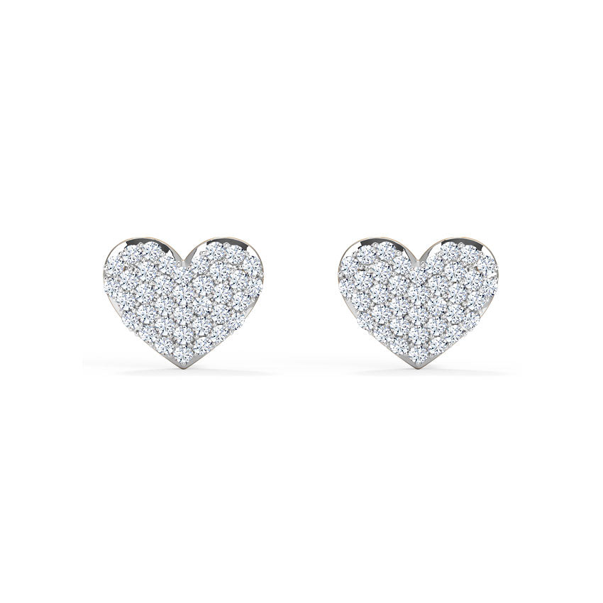 Sparkling Heart Diamond Studs