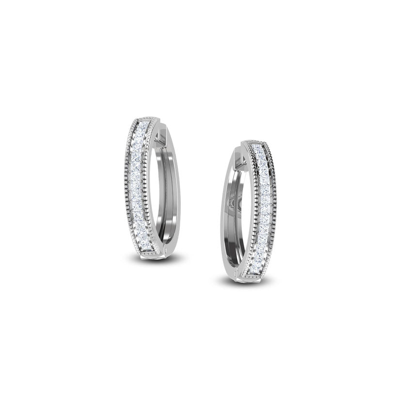 Diamond Line Hoop Earrings
