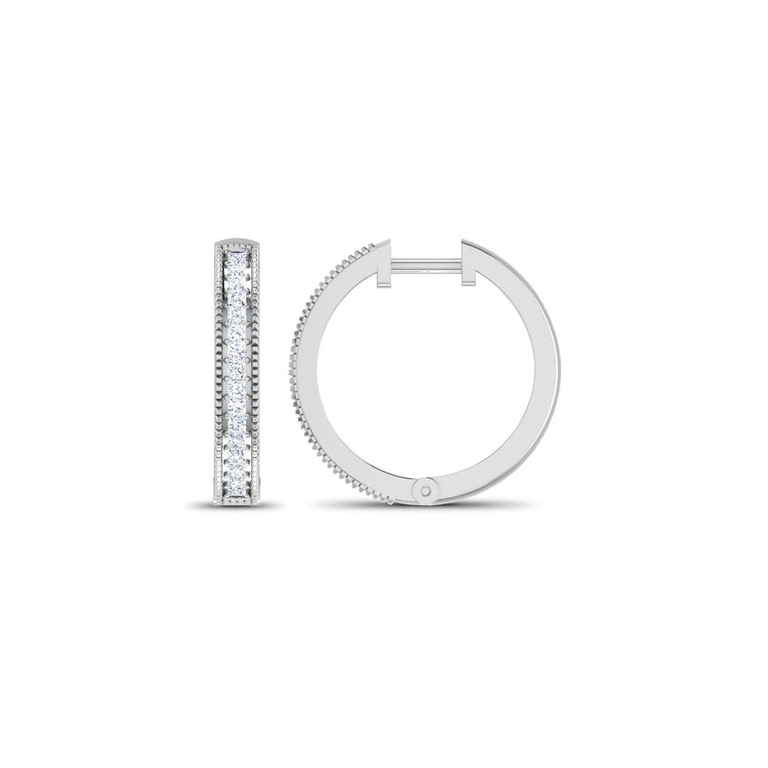 Diamond Line Hoop Earrings
