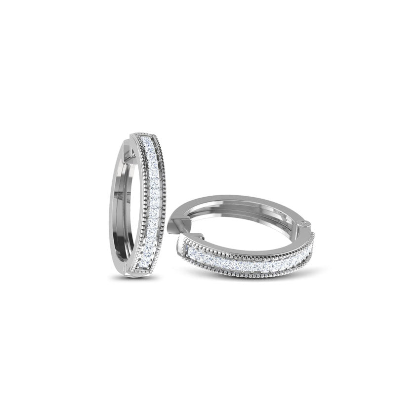 Diamond Line Hoop Earrings