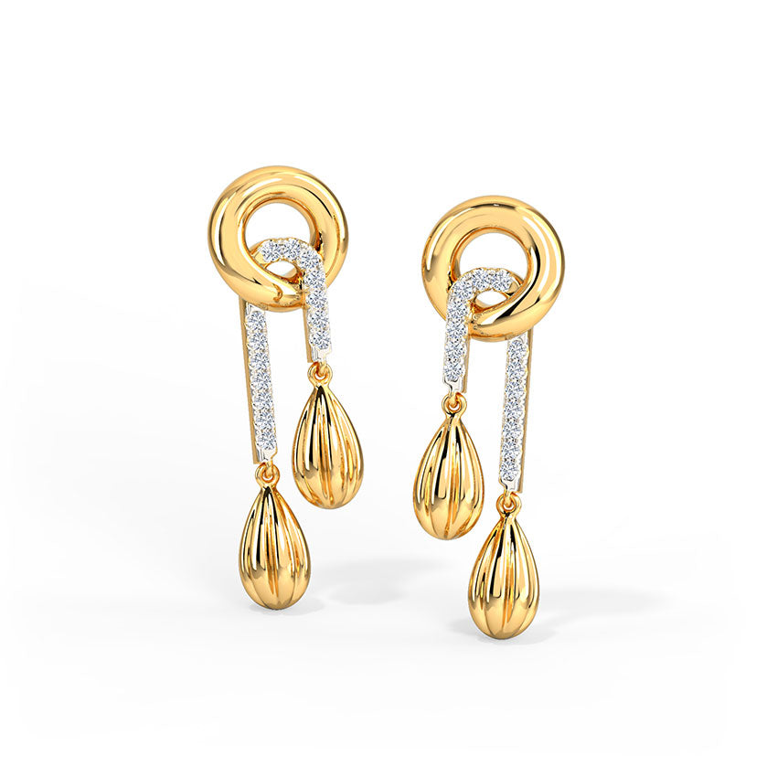 Stepped Diamond Drop Earrings