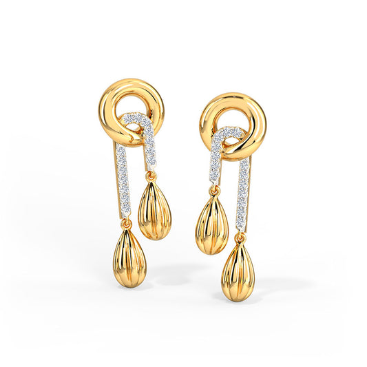 Stepped Diamond Drop Earrings