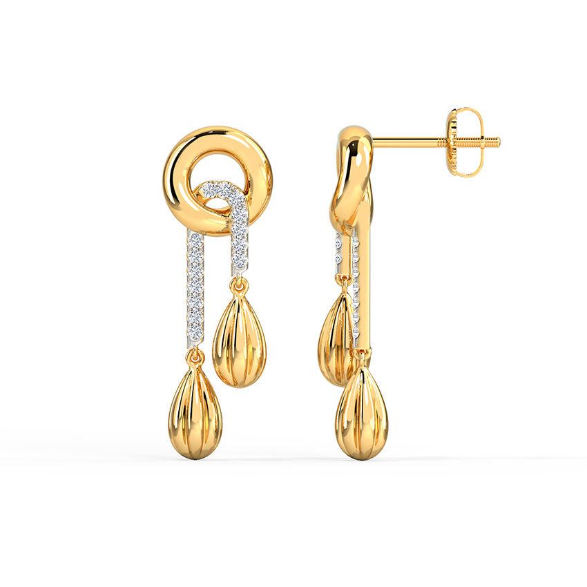 Stepped Diamond Drop Earrings