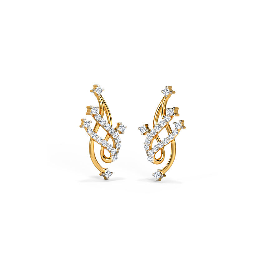 Twirling Laya Diamond Stud Earrings