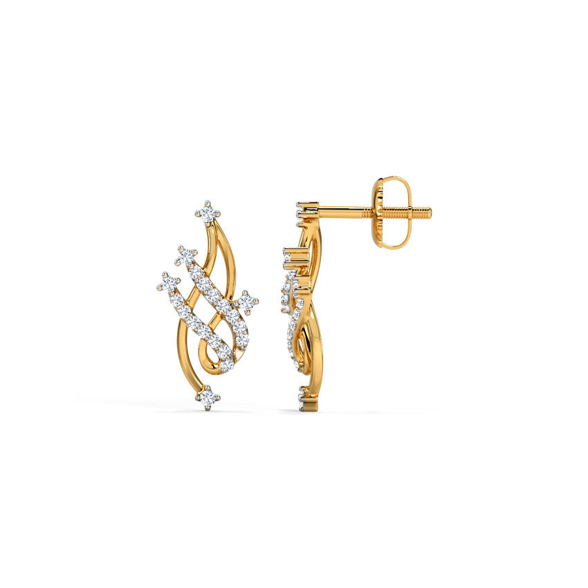Twirling Laya Diamond Stud Earrings