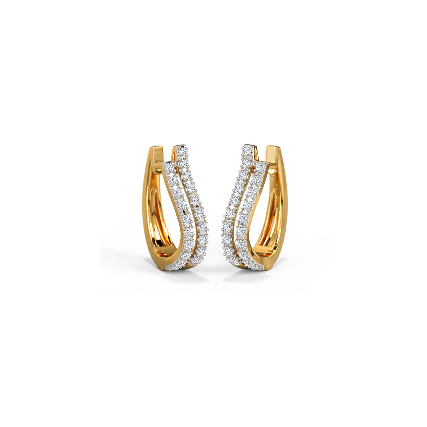 Wavy Diamond Hoop Earrings