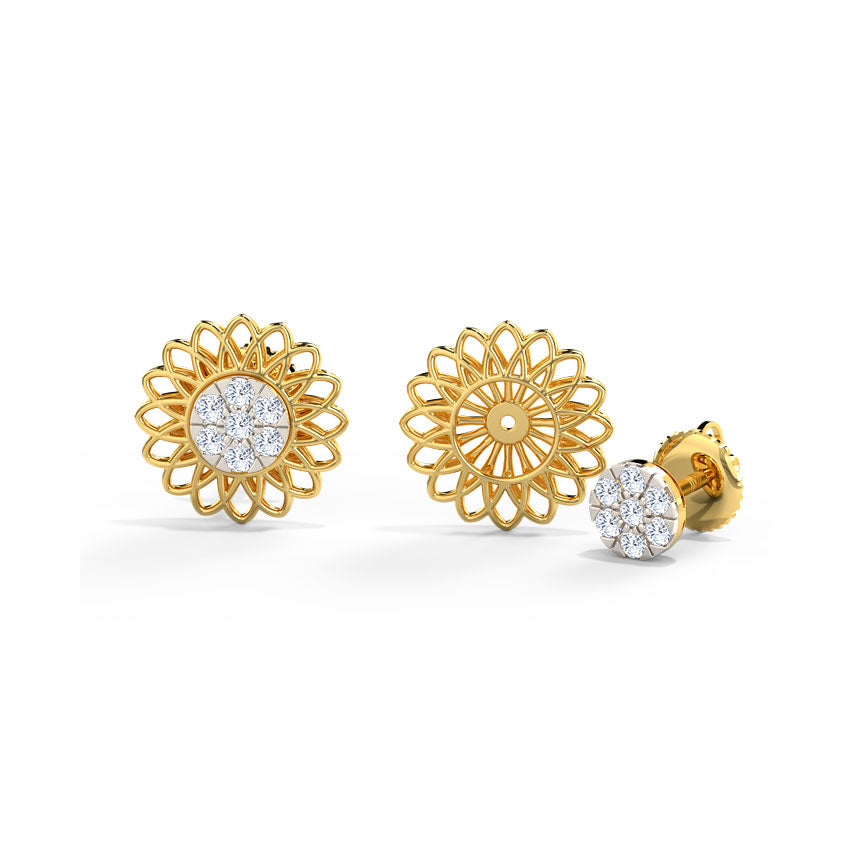 Evita Detachable Diamond Stud Earrings