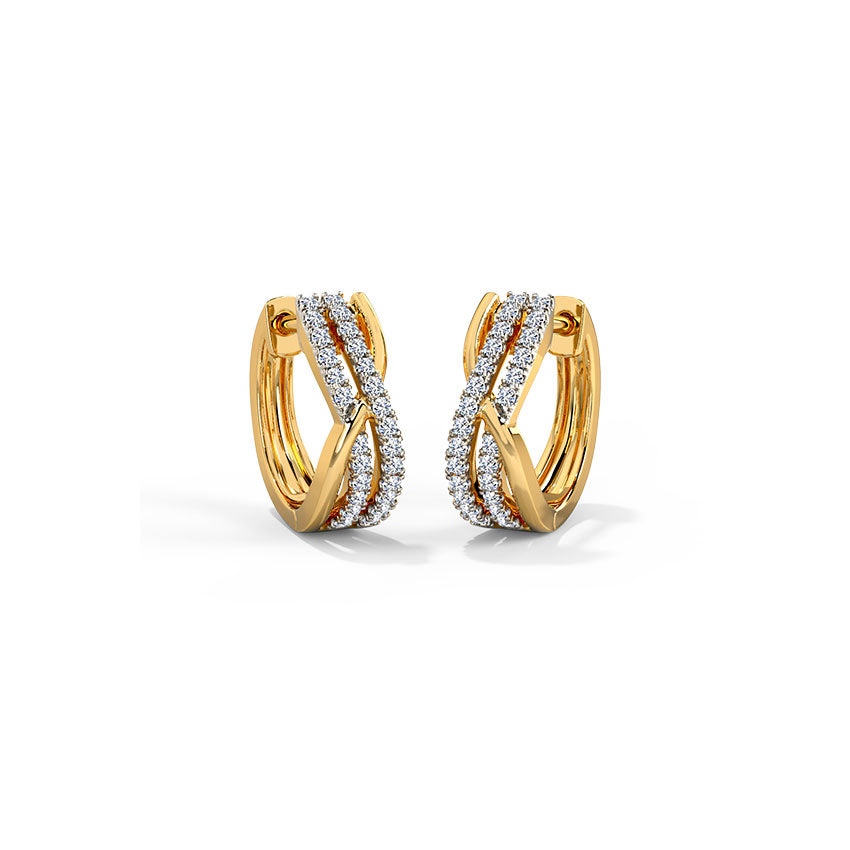 Crisscross Diamond Hoop Earrings