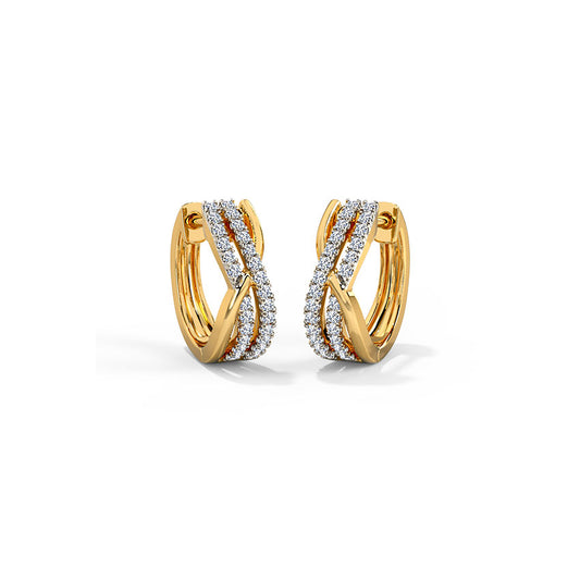 Crisscross Diamond Hoop Earrings