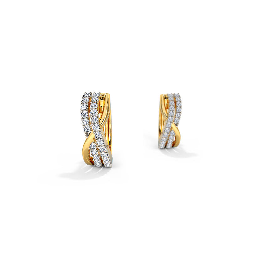 Crisscross Diamond Hoop Earrings