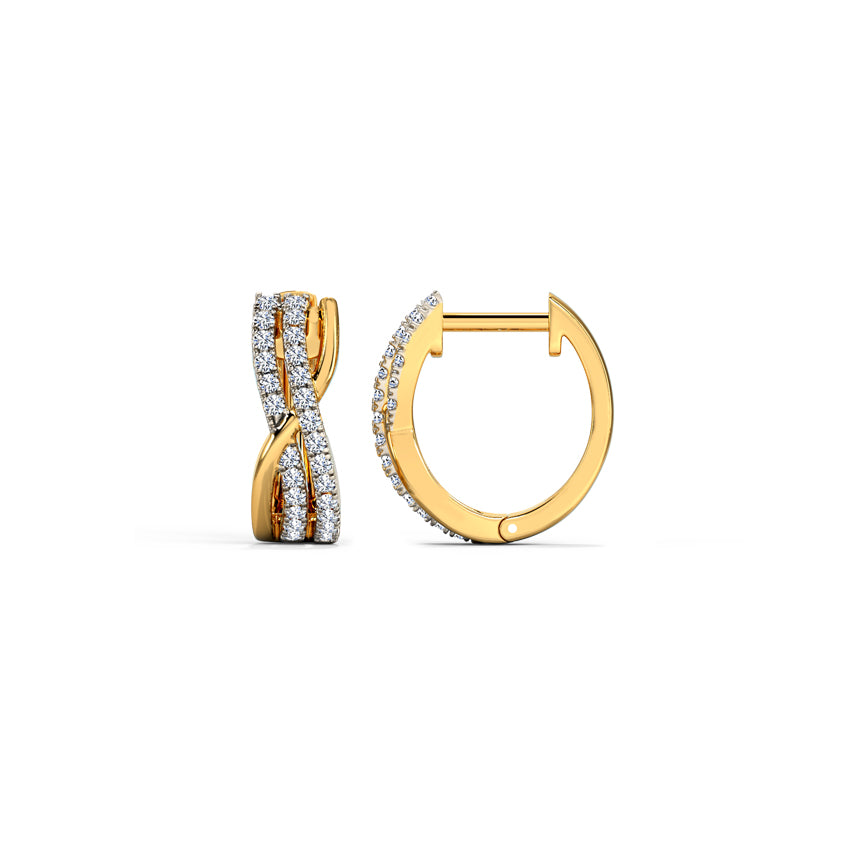 Crisscross Diamond Hoop Earrings