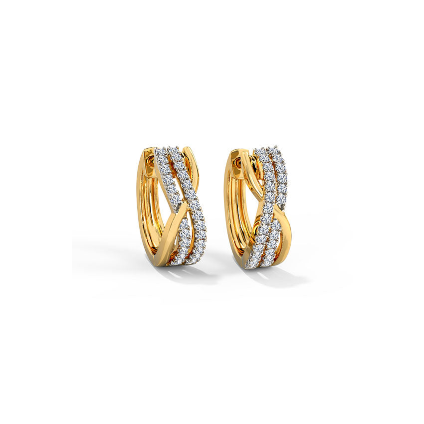 Crisscross Diamond Hoop Earrings