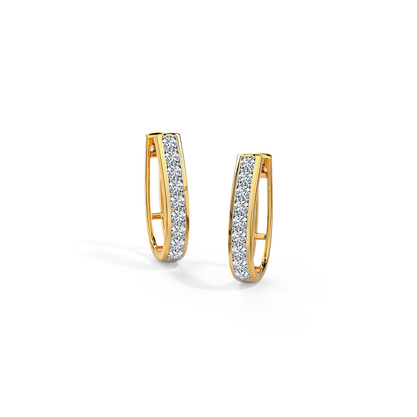 Evelina Twinkling Diamond Hoop Earrings