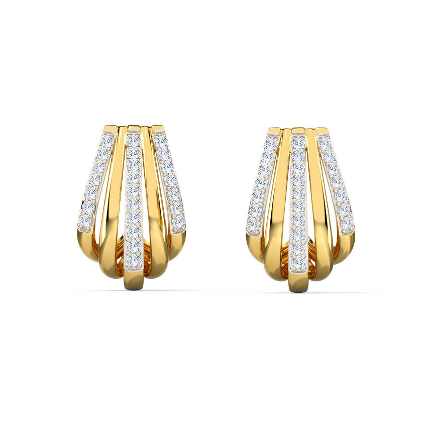 Quinton Linear Diamond Hoop Earrings