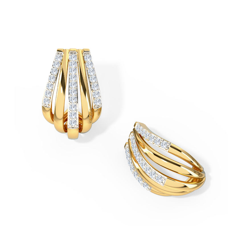 Quinton Linear Diamond Hoop Earrings