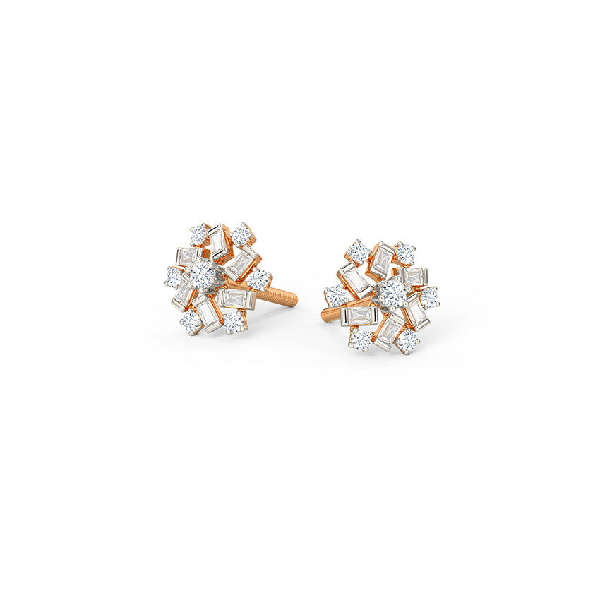 Radiant Diamond Stud Earrings