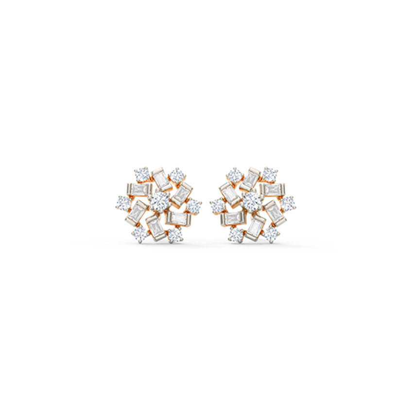 Radiant Diamond Stud Earrings