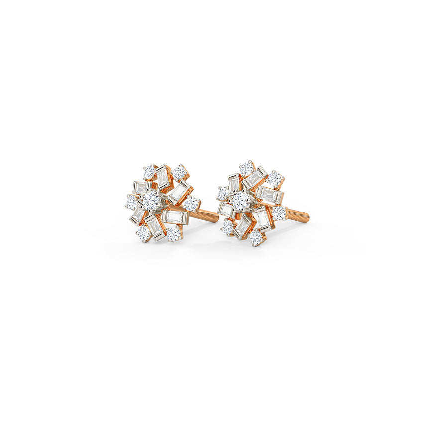 Radiant Diamond Stud Earrings