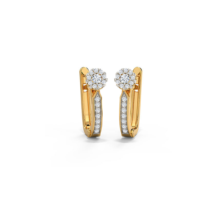 Linear Diamond Loop Earrings