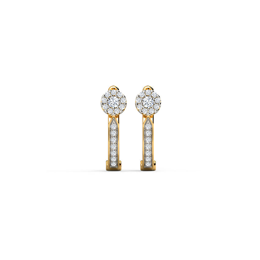 Linear Diamond Loop Earrings