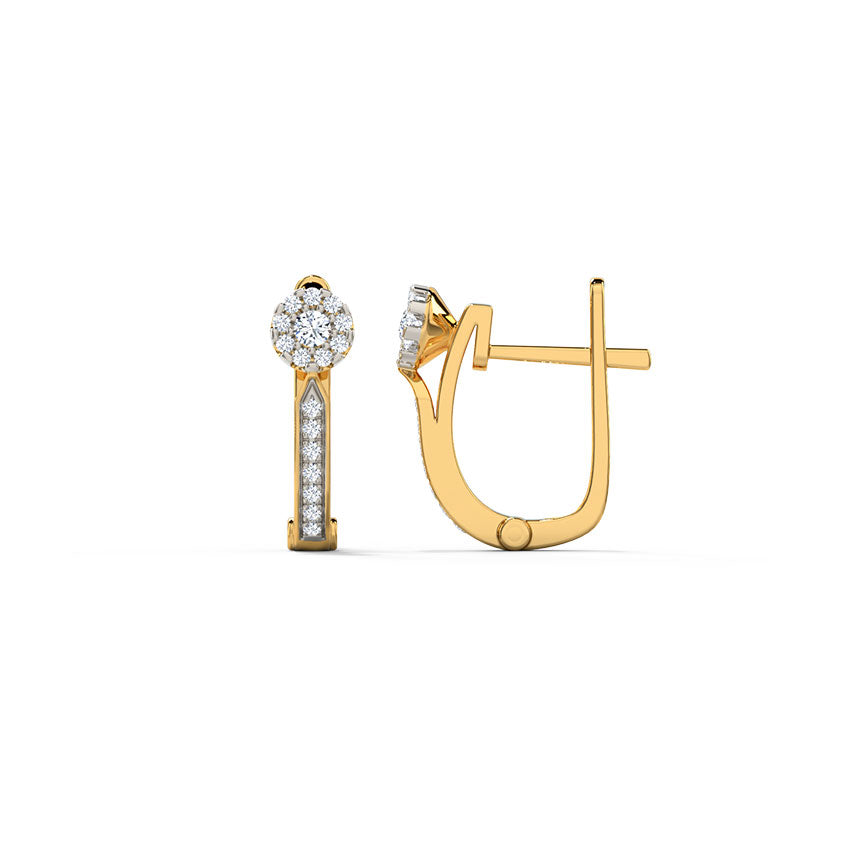 Linear Diamond Loop Earrings
