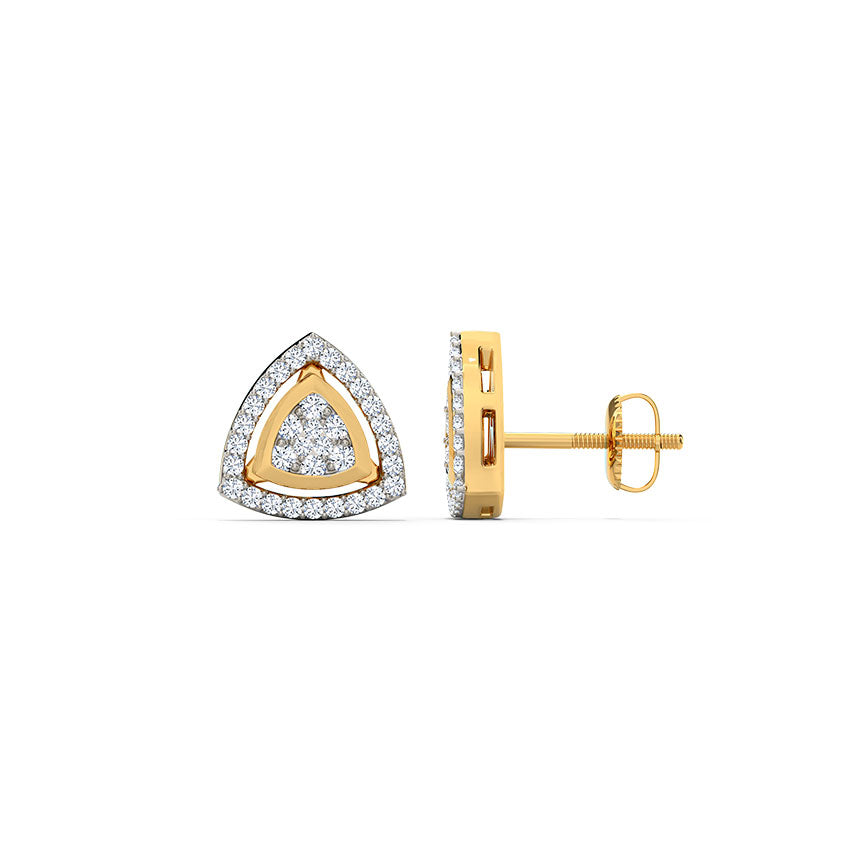 Lillian Triangular Diamond Stud Earrings