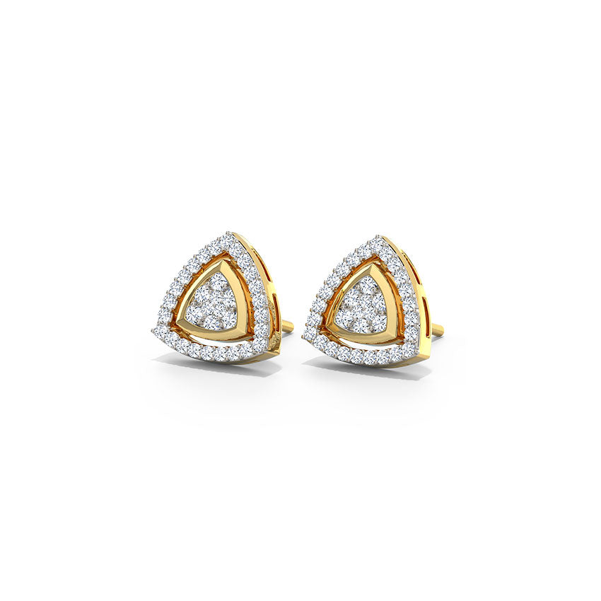Lillian Triangular Diamond Stud Earrings