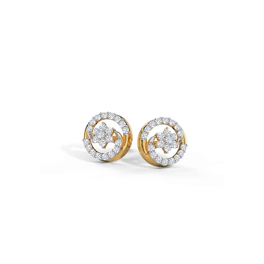 Joyful Cluster Diamond Stud Earrings