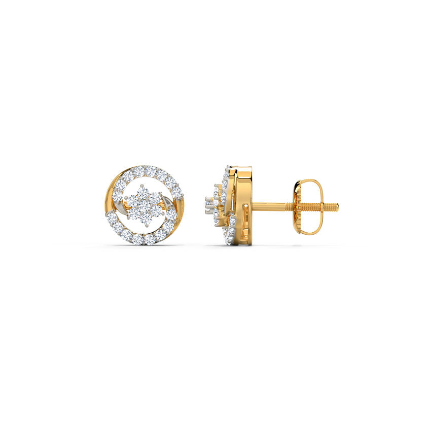 Joyful Cluster Diamond Stud Earrings