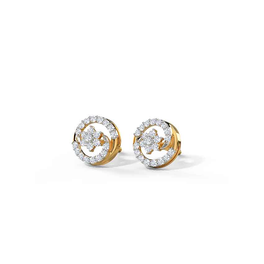 Joyful Cluster Diamond Stud Earrings