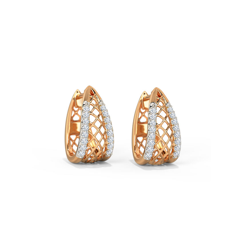 Kolleen Mesh Diamond Hoop Earrings