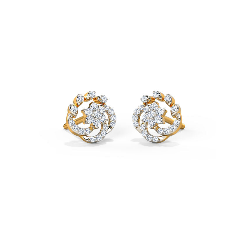 Charming Cluster Diamond Stud Earrings