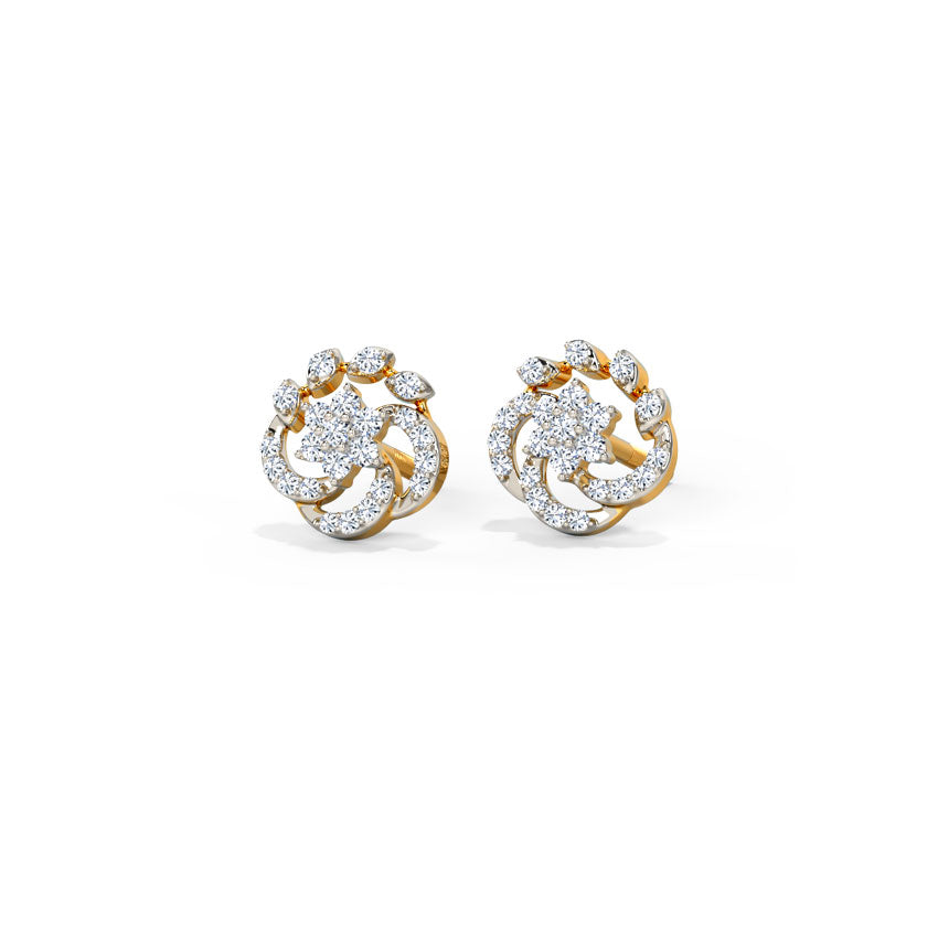 Charming Cluster Diamond Stud Earrings
