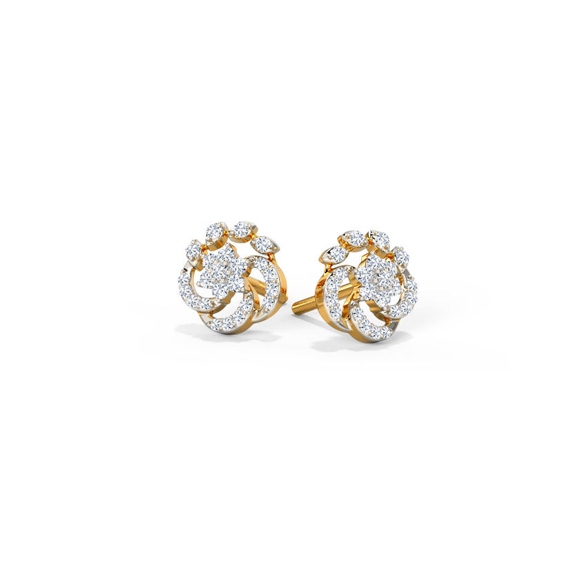 Charming Cluster Diamond Stud Earrings