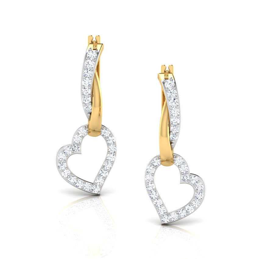 Jillian Heart Diamond Drop Earrings