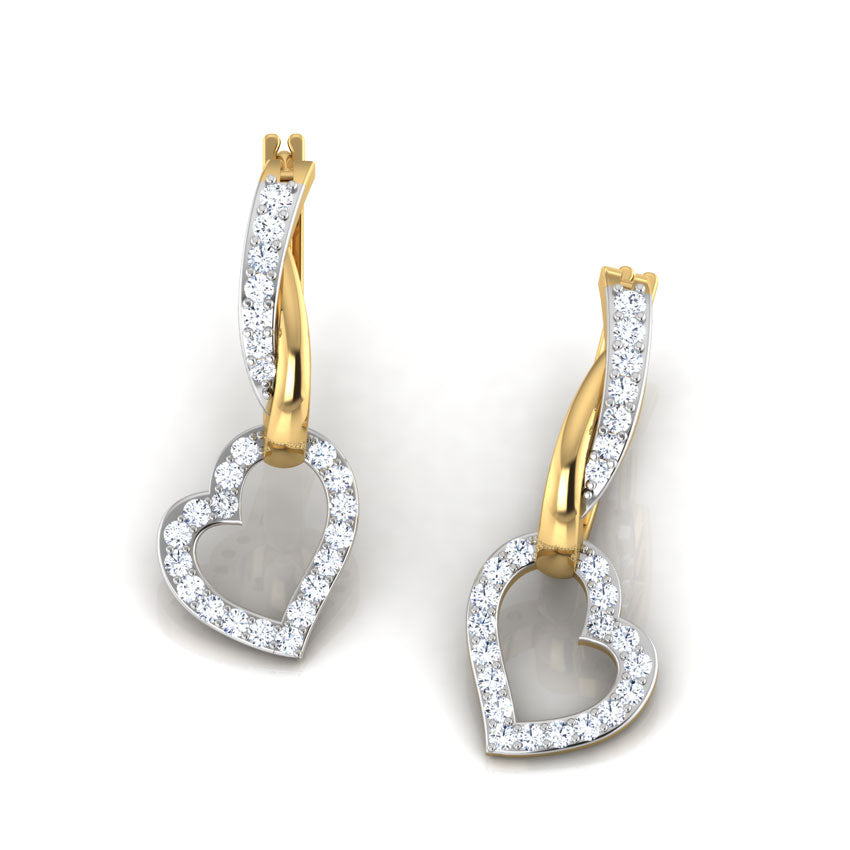 Jillian Heart Diamond Drop Earrings