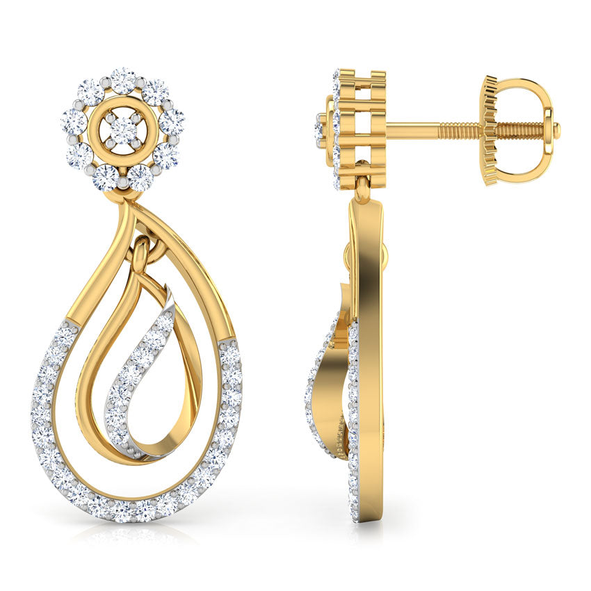 Paisley Diamond Drop Earrings