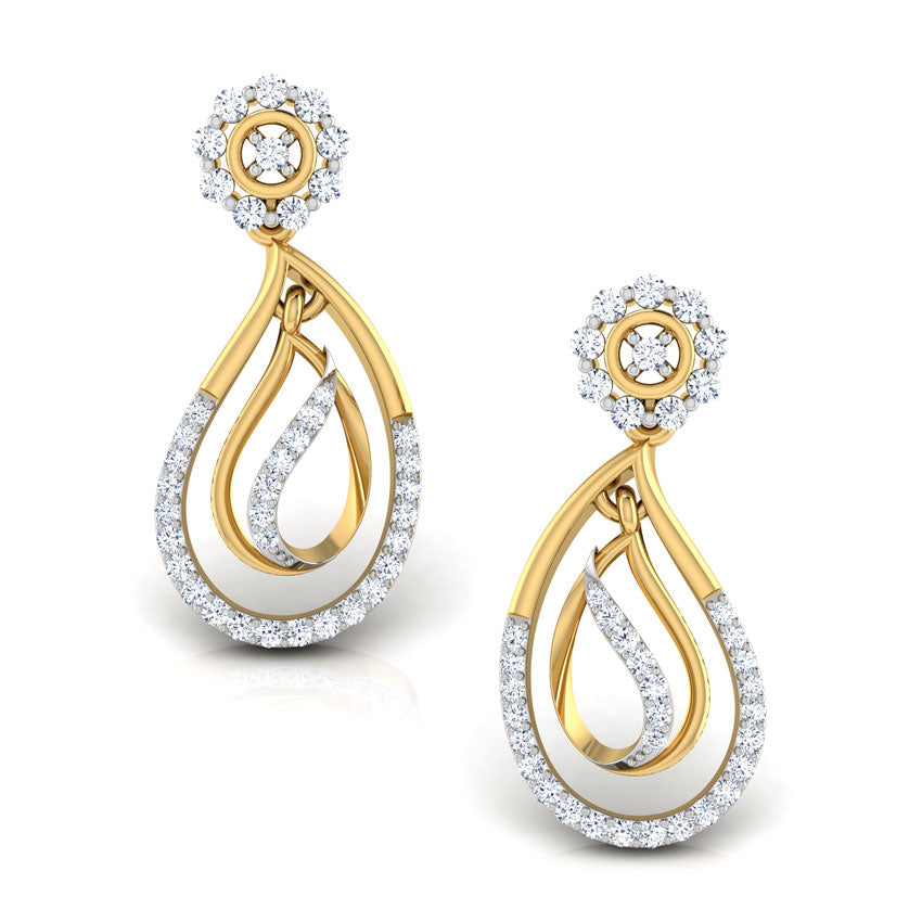 Paisley Diamond Drop Earrings