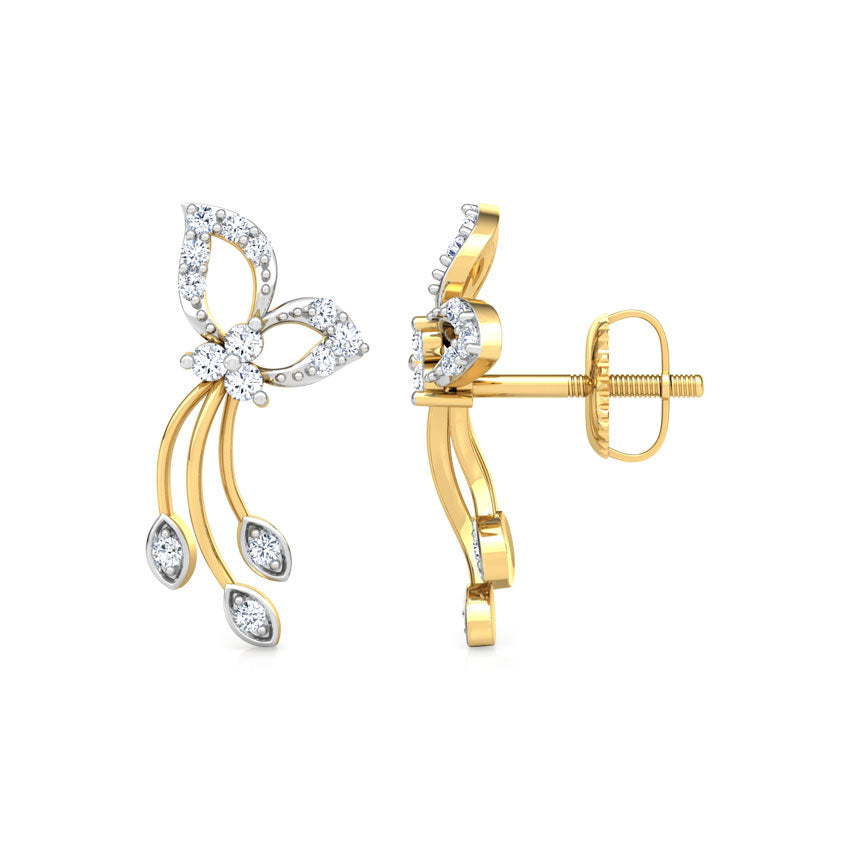 Twinkle Petals Diamond Stud Earrings