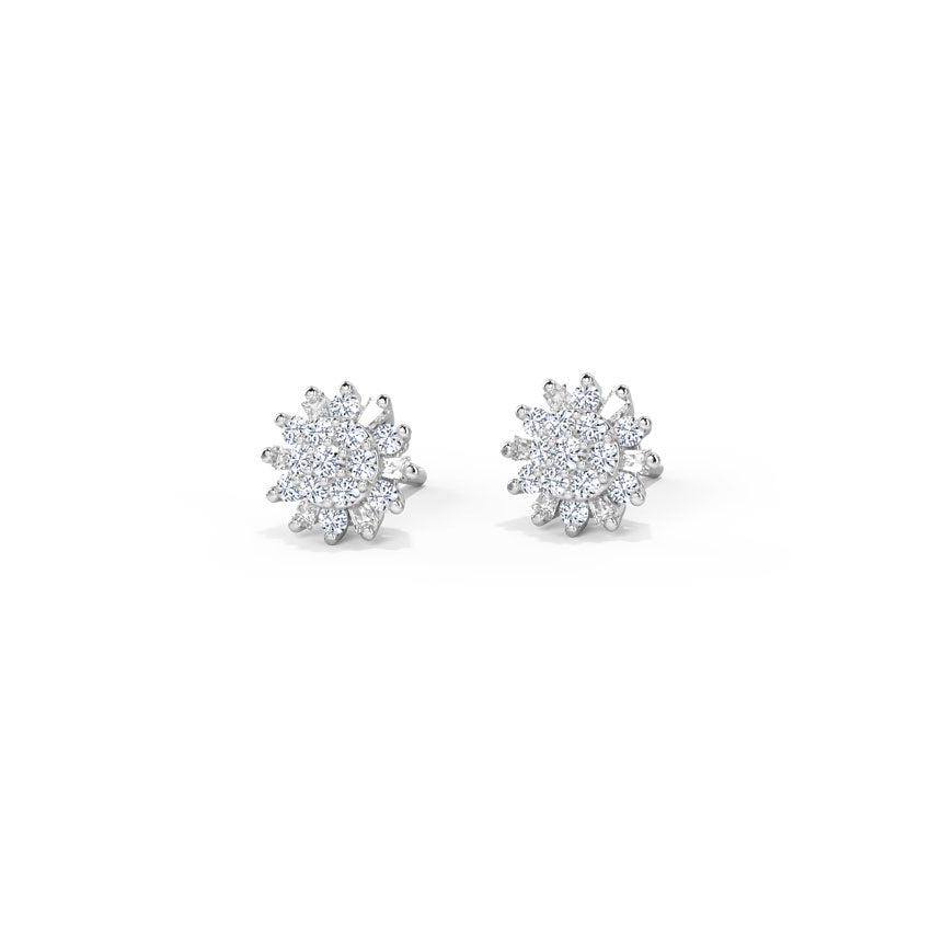 Jasmine Cluster Diamond Stud Earrings