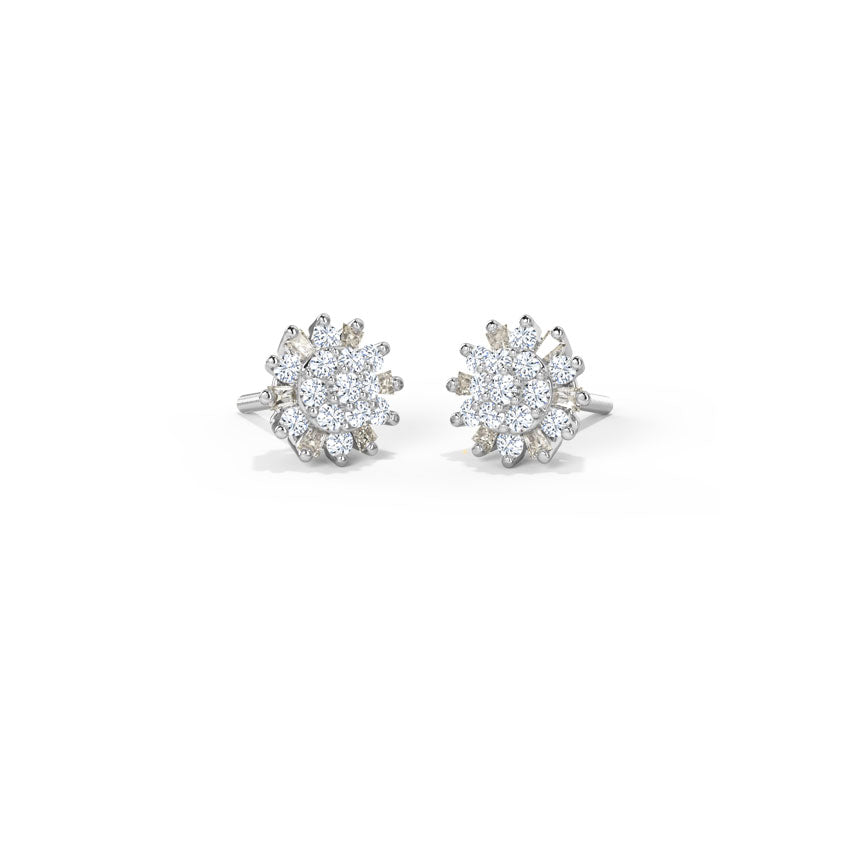 Jasmine Cluster Diamond Stud Earrings